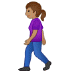 🚶🏽‍♀️ woman walking: medium skin tone display on Samsung